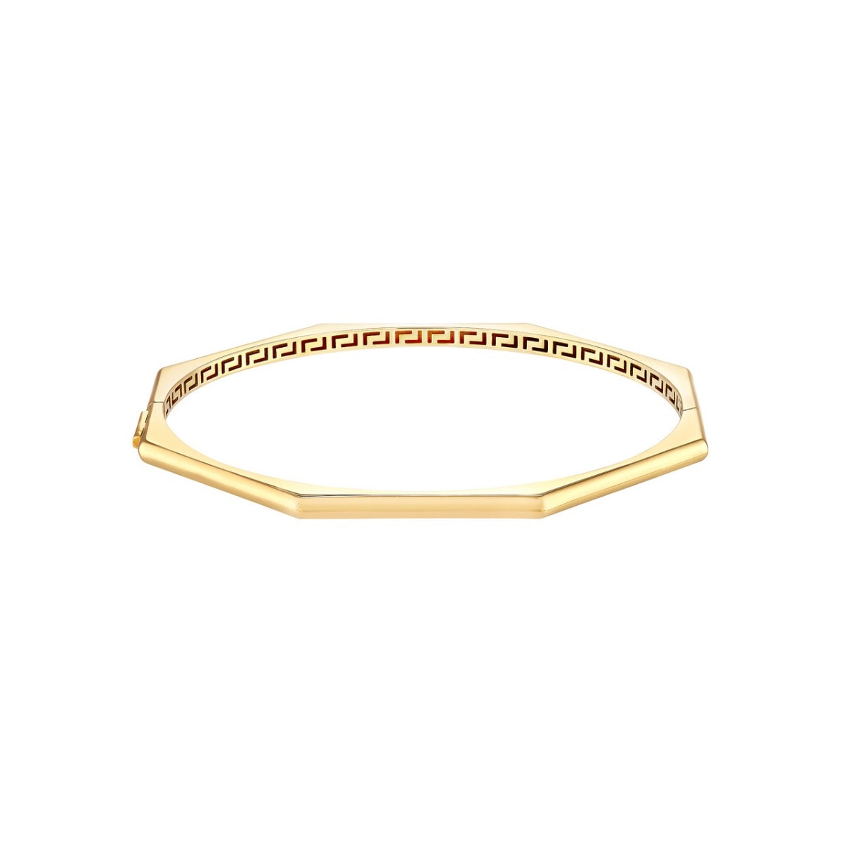Geometric Octagon Gold Bangle Bracelet view 1