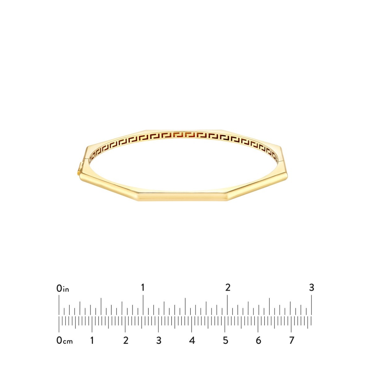 Geometric Octagon Gold Bangle Bracelet view 6