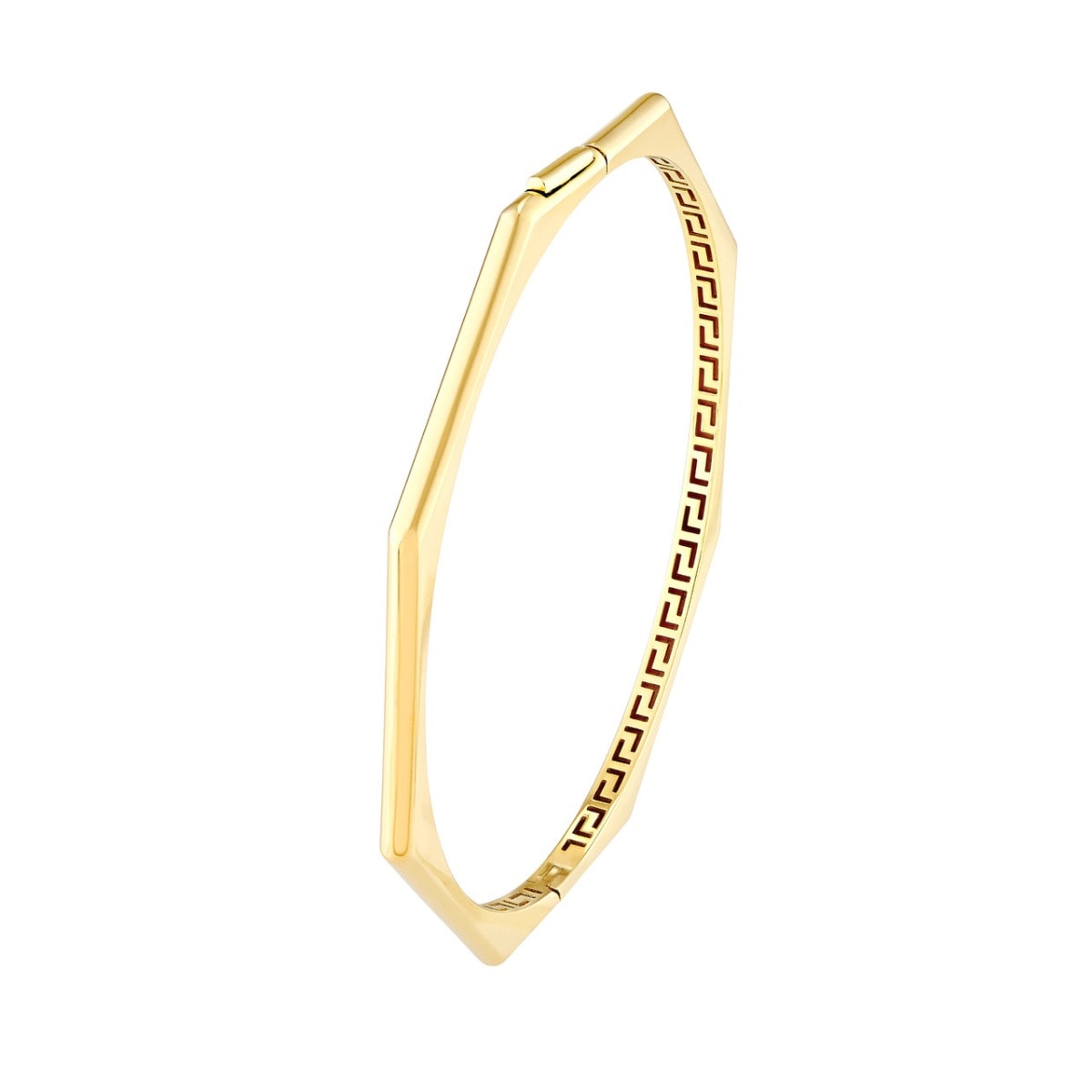 Geometric Octagon Gold Bangle Bracelet view 3