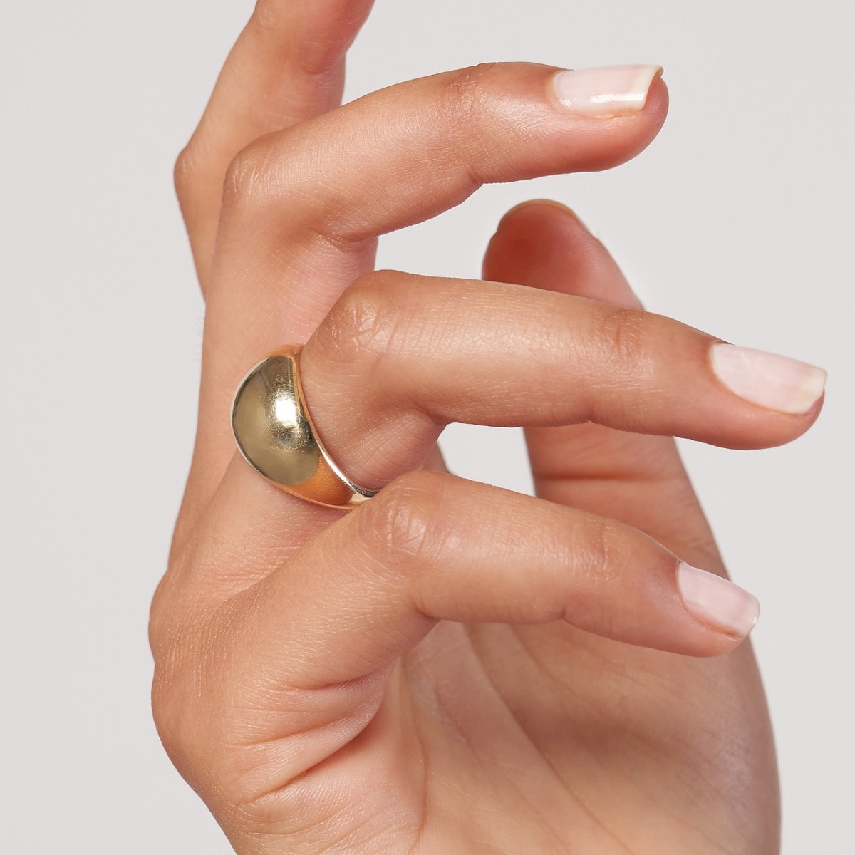 Bold Domed Gold Ring - alternate view