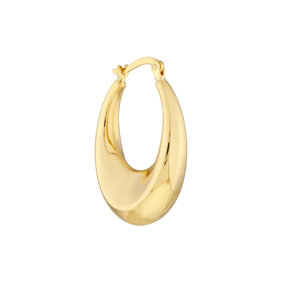 Puff Polished Gold Hoop Earrings view 4