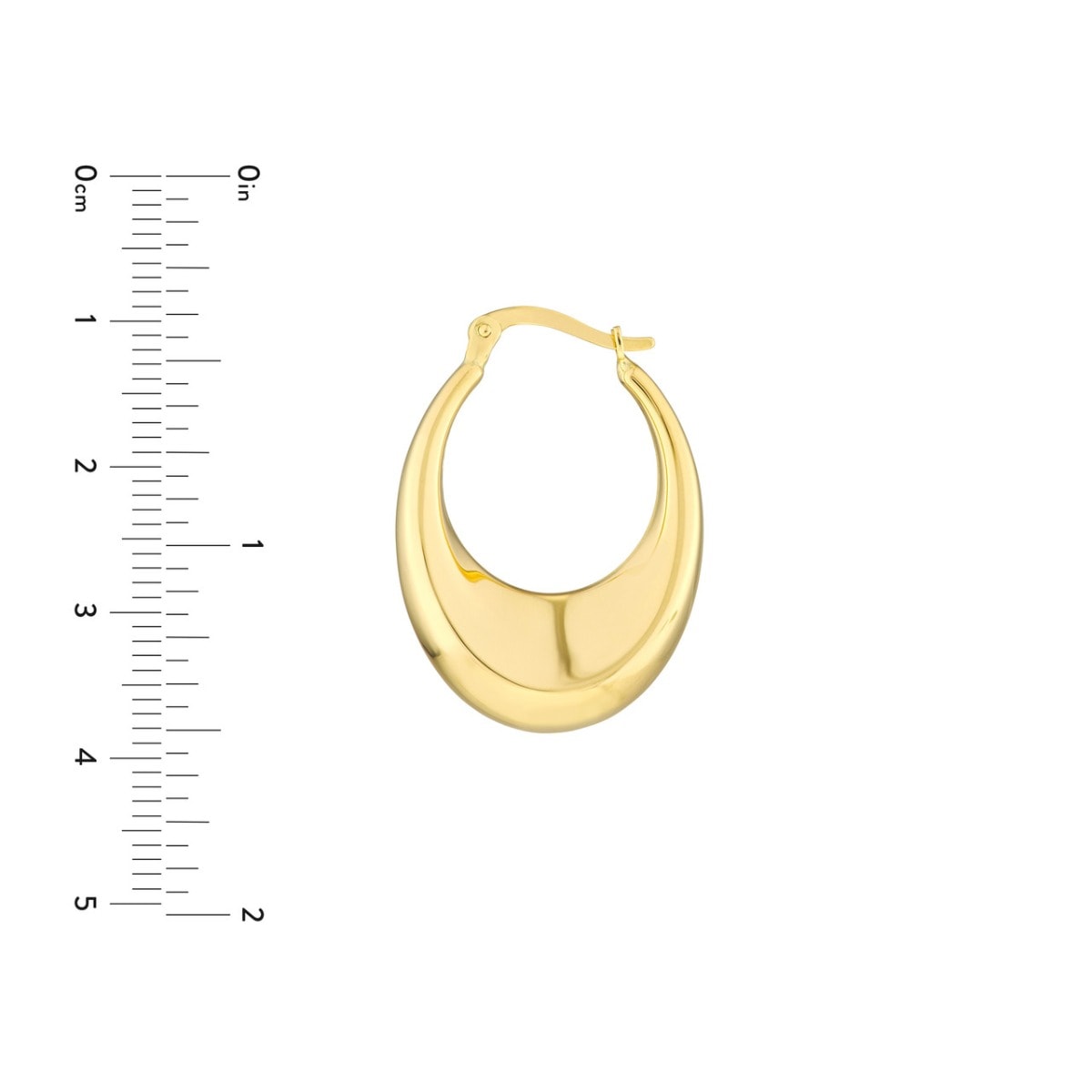 Puff Polished Gold Hoop Earrings view 5
