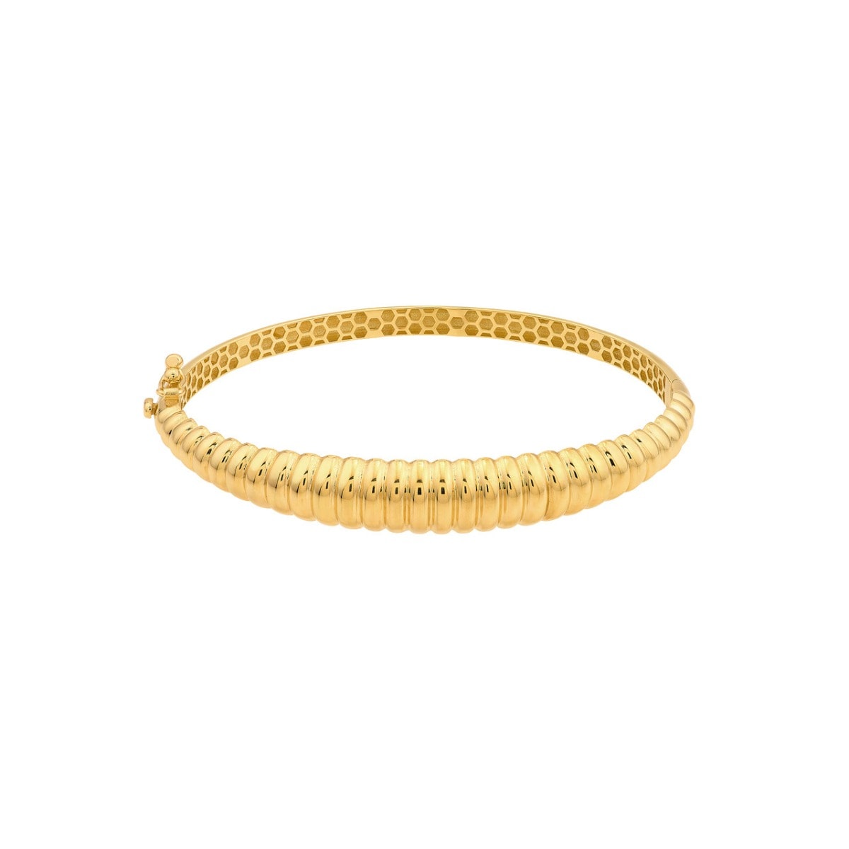 Graduated Gold Ribbed Bangle Bracelet