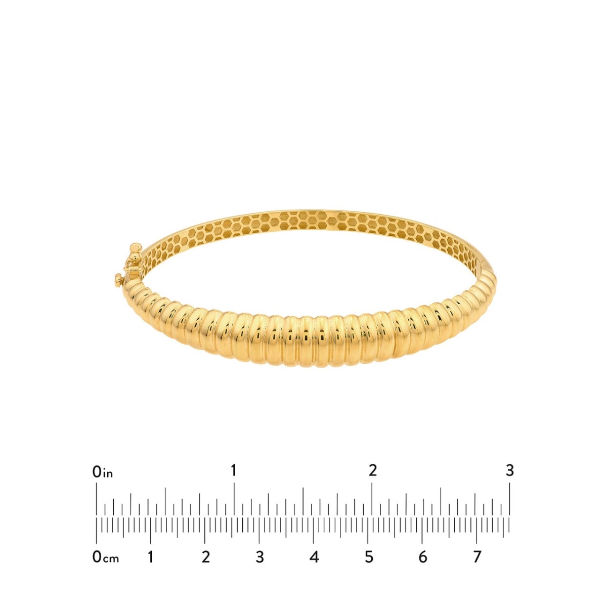 Graduated Gold Ribbed Bangle Bracelet view 4