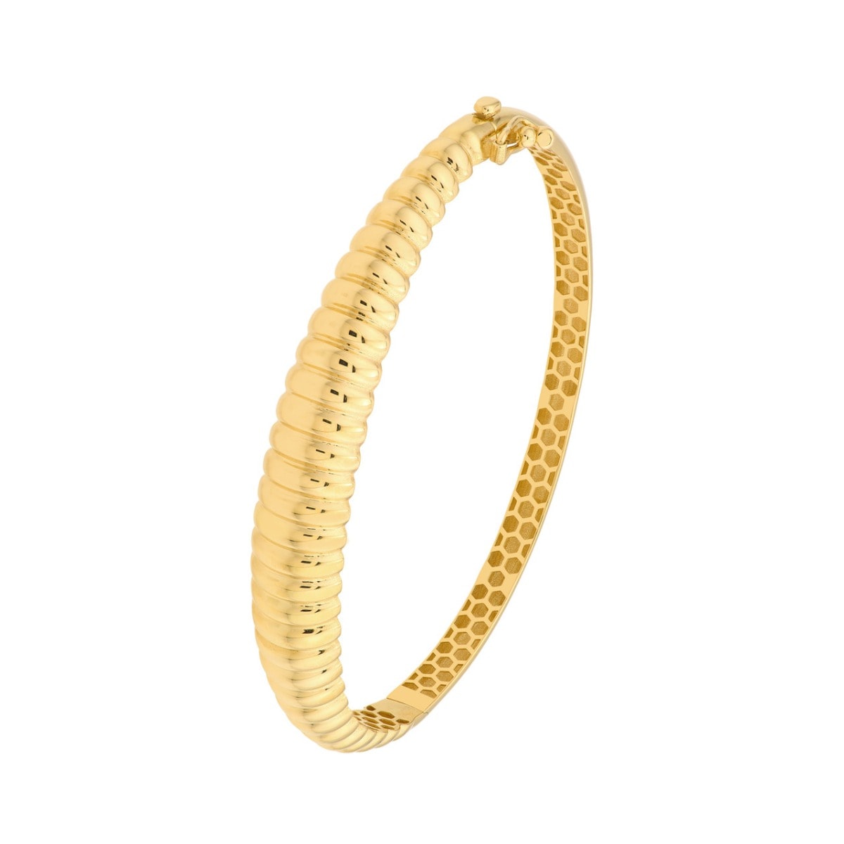 Graduated Gold Ribbed Bangle Bracelet view 2