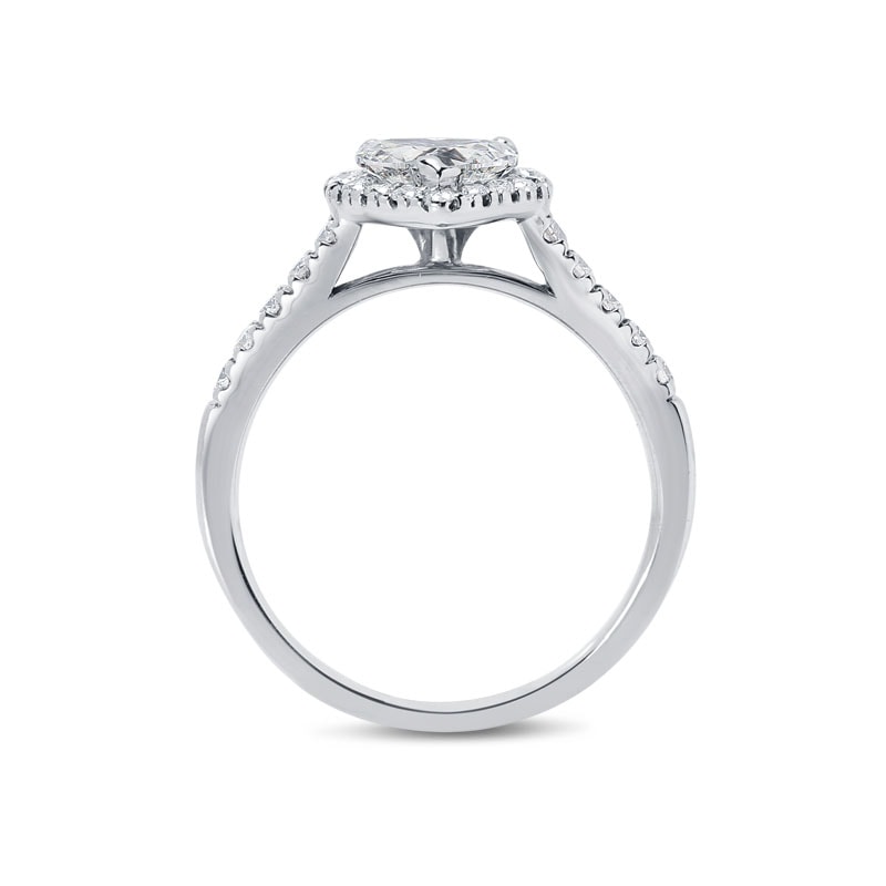 Heart Shape Micro Set Halo Lab Grown Diamond Engagement Ring view 5