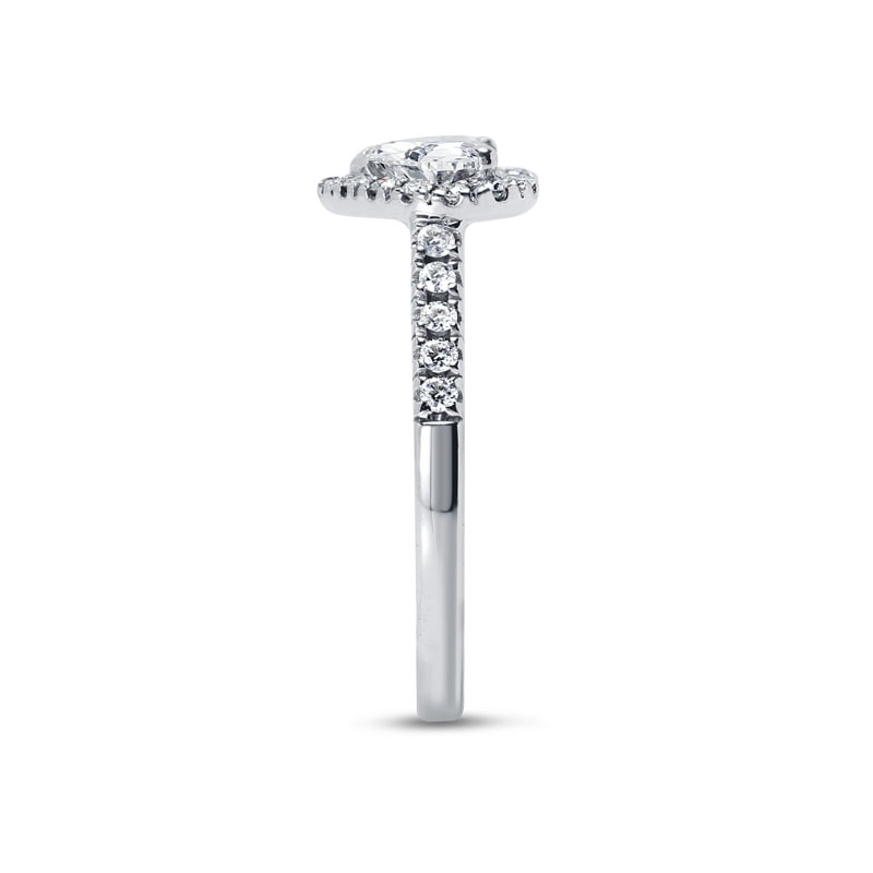 Heart Shape Micro Set Halo Lab Grown Diamond Engagement Ring view 4