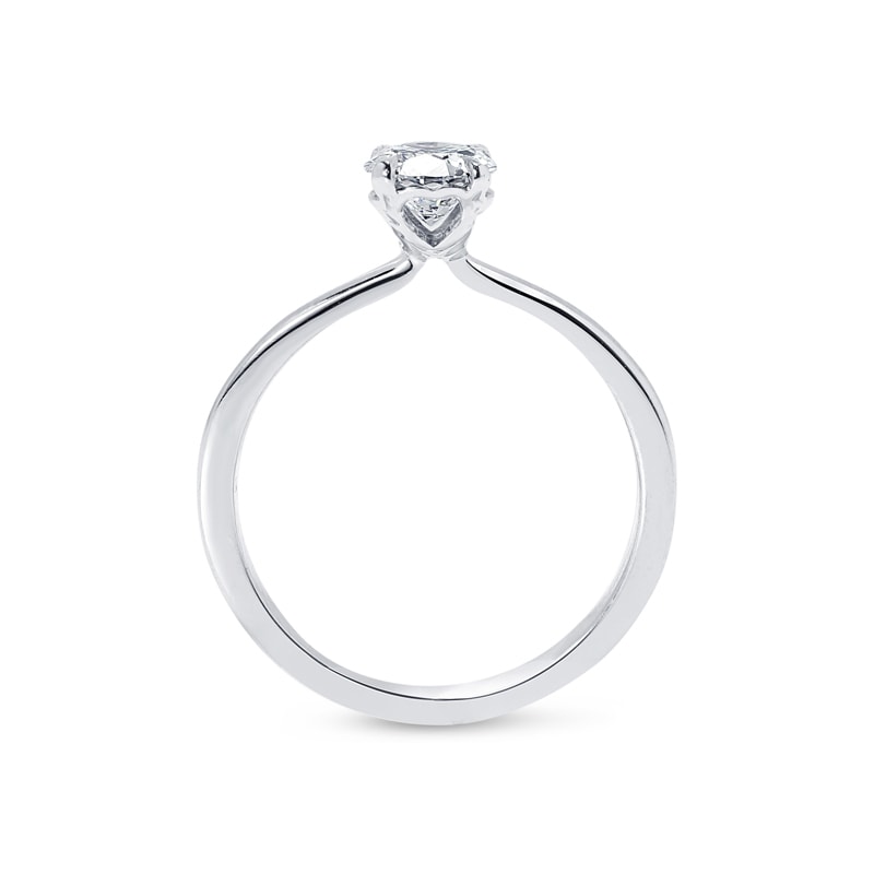 Heart Shape Cut Out Setting Round Solitaire Lab Grown Diamond Engagement Ring view 5