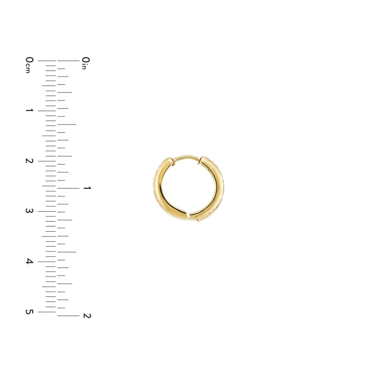 Herringbone Textured Gold Hoop Earrings view 4