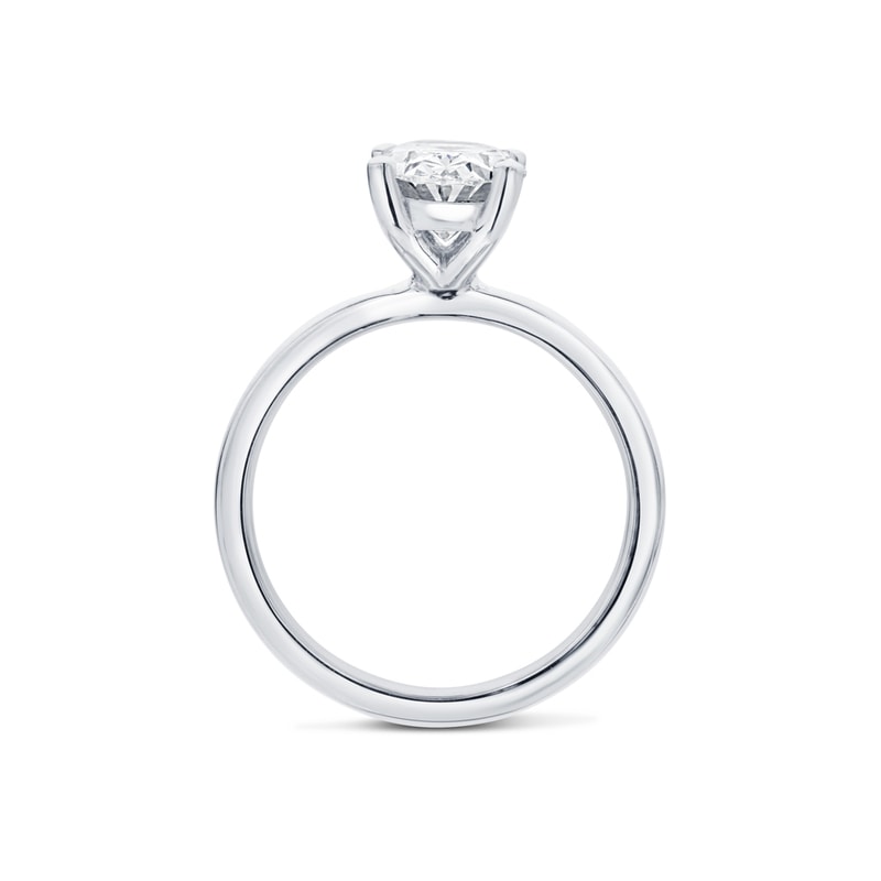 Oval High Setting Solitaire Lab Grown Diamond Engagement Ring view 3