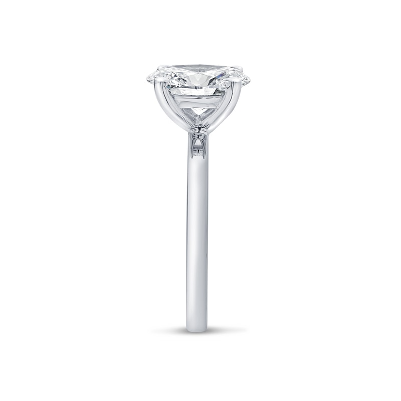 Oval High Setting Solitaire Diamond Engagement Ring view 4