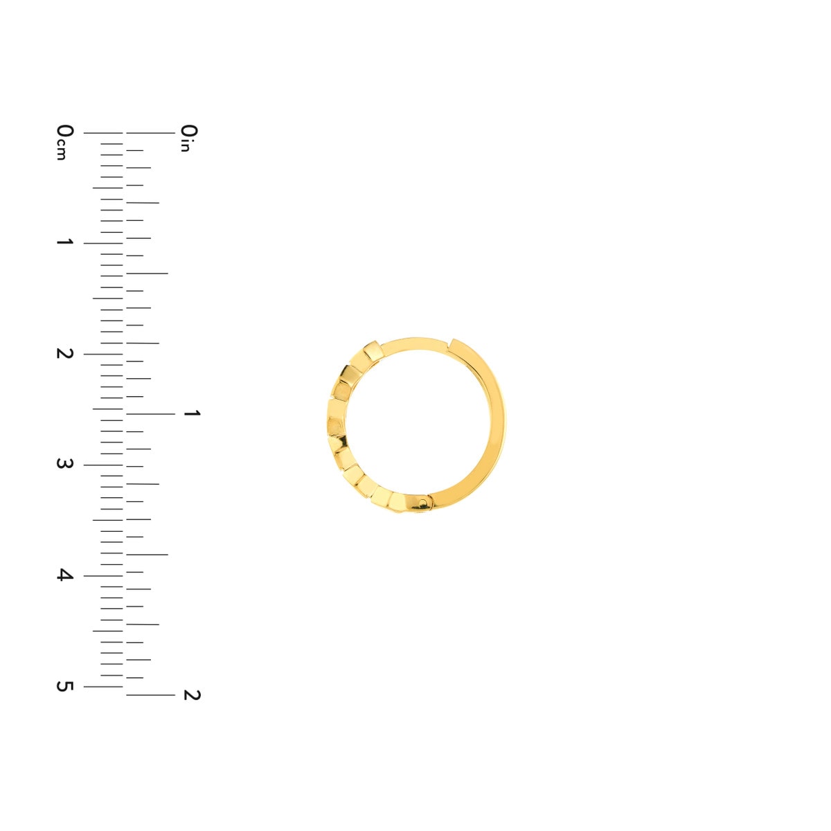 Honeycomb Huggie Gold Hoop Earrings view 4