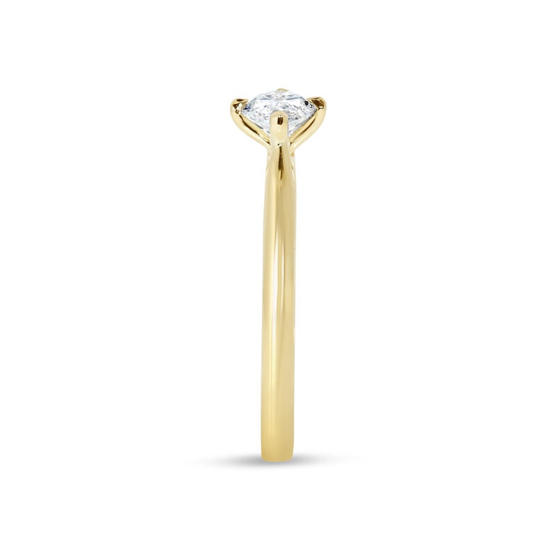 Horizontal Marquise Shape Solitaire Diamond Engagement Ring view 4