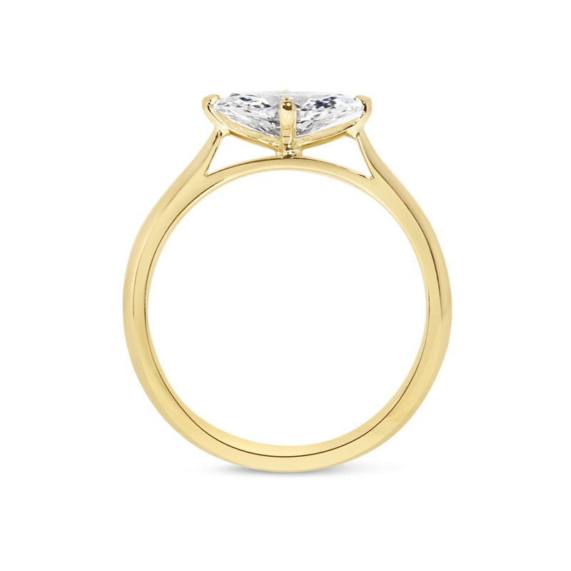 Horizontal Marquise Shape Solitaire Lab Grown Diamond Engagement Ring view 5