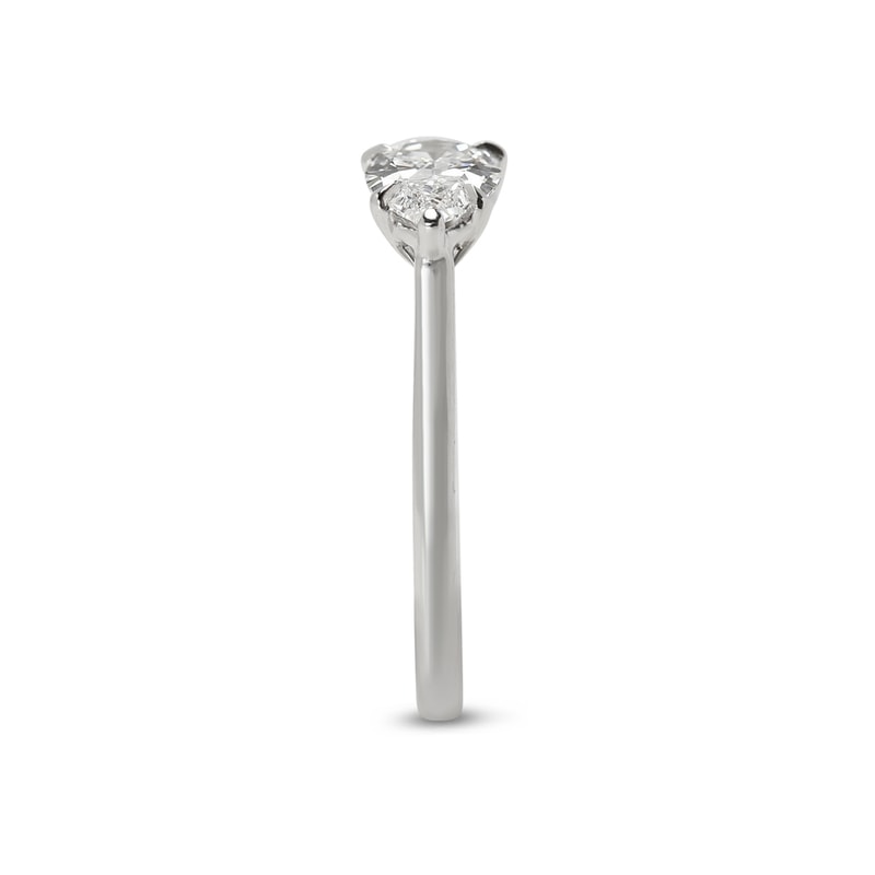 Horizontal Solitaire Pear Shape Diamond Engagement Ring view 6