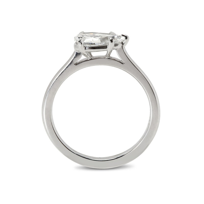 Horizontal Solitaire Pear Shape Diamond Engagement Ring view 3