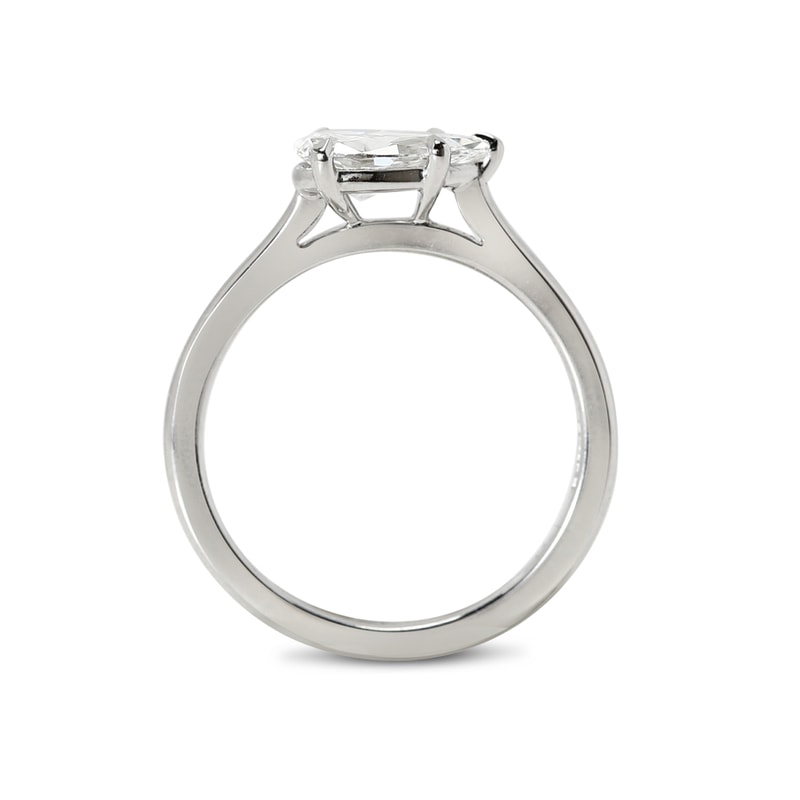 Horizontal Solitaire Pear Shape Diamond Engagement Ring view 5