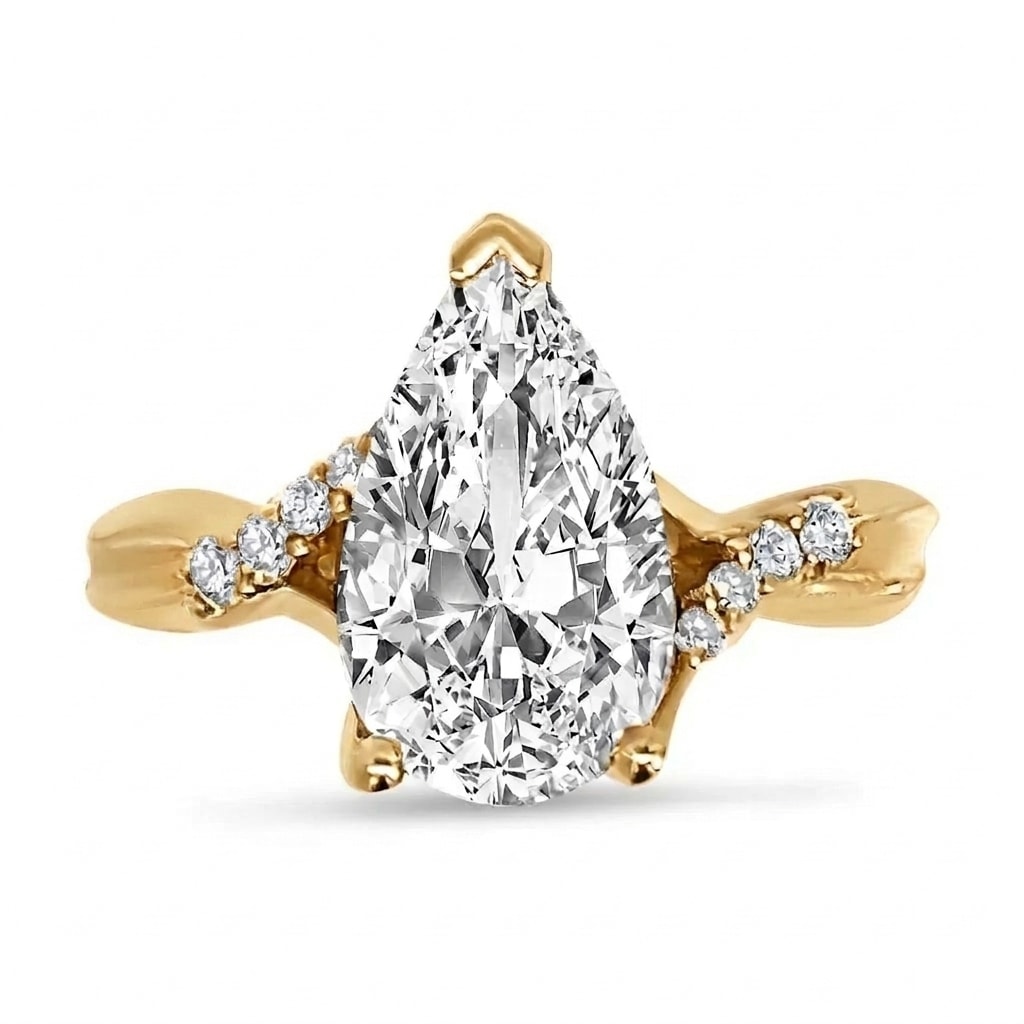 Braided Setting Pear Diamond Engagement Ring