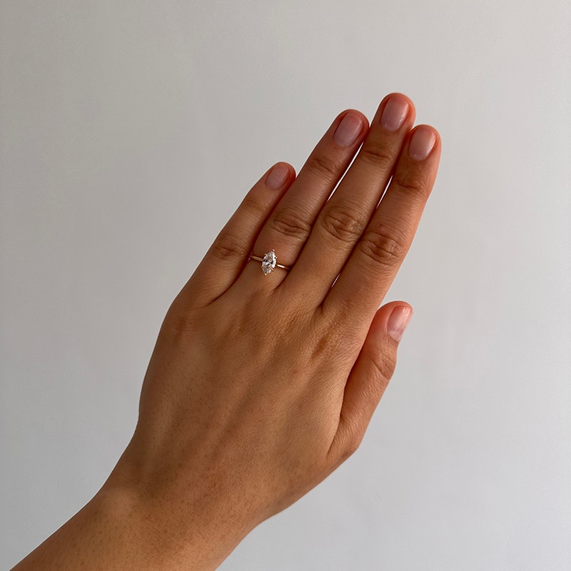 Marquise Solitaire Style Engagement Ring view 6
