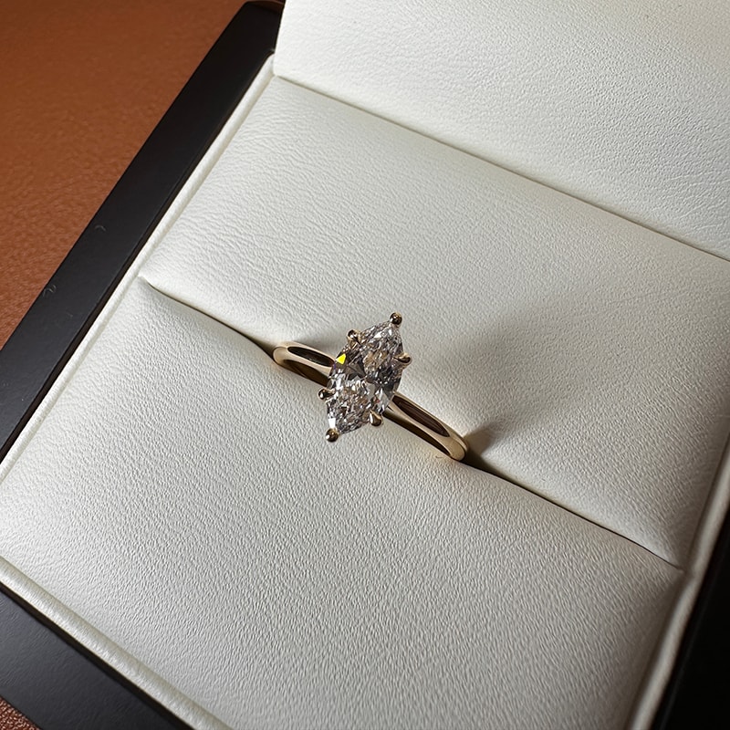Marquise Solitaire Style Engagement Ring view 8