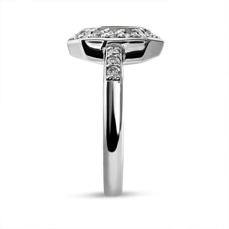Cushion Cut Sapphire Art Deco Style Engagement Ring view 3
