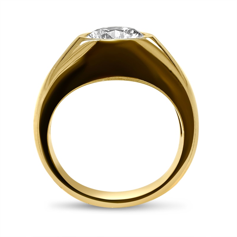 Bezel Pear Shape Signet Style Diamond Engagement Ring view 5