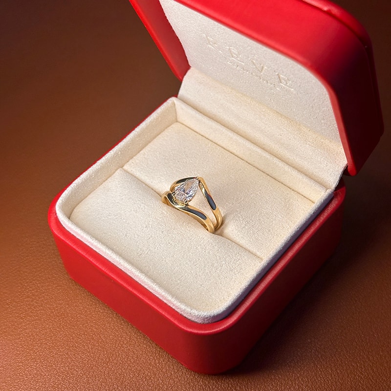 Pear Shape Split Shank Diamond Engagement Ring view 8