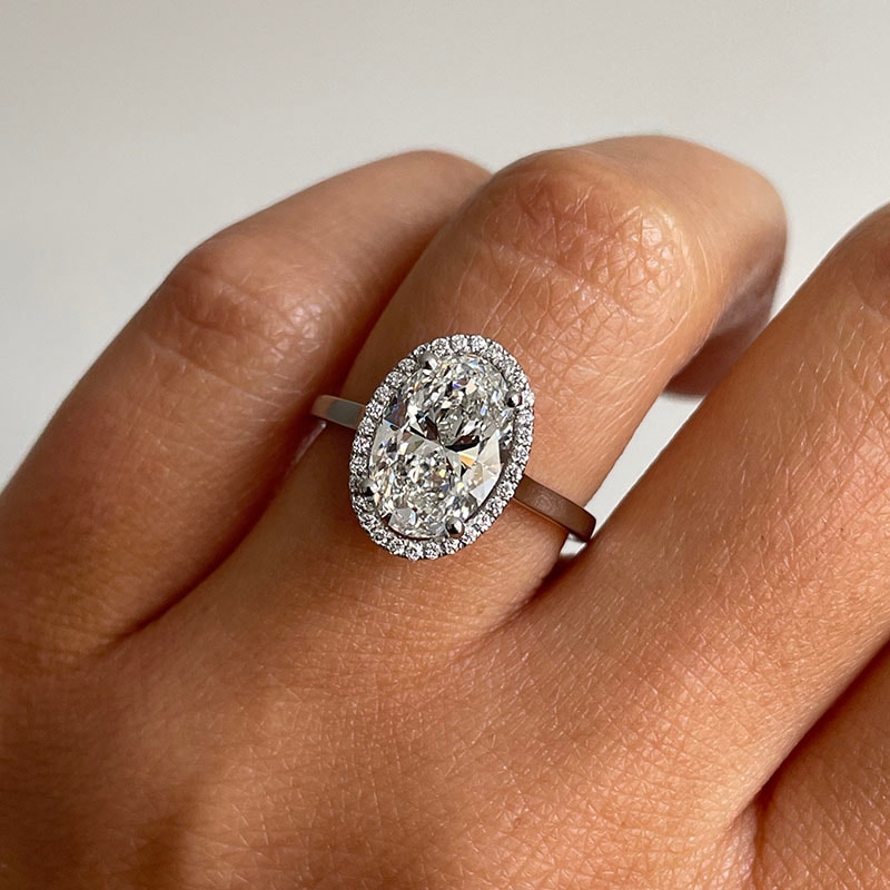 Oval Cut Celtic Knot Diamond Halo Engagement Ring view 7