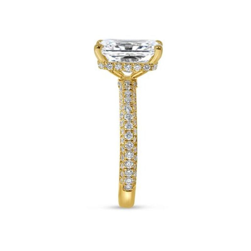 Radiant Cut Hidden Halo Diamond Engagement Ring view 4