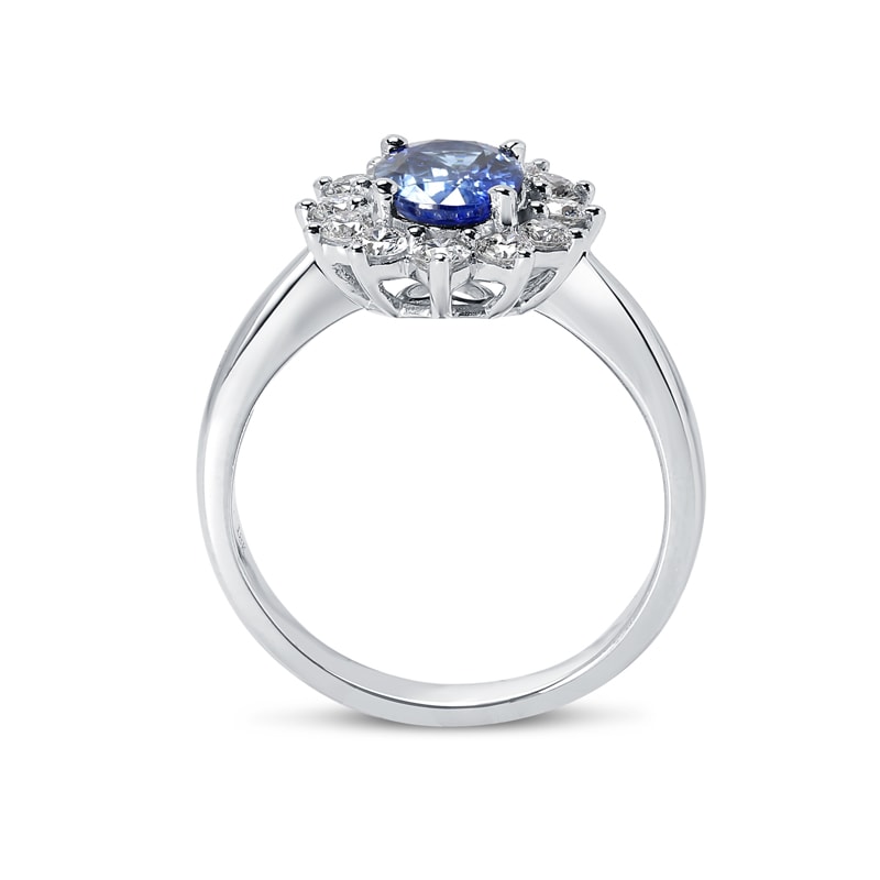 Kate Middleton Blue Sapphire Cluster Engagement Ring view 3