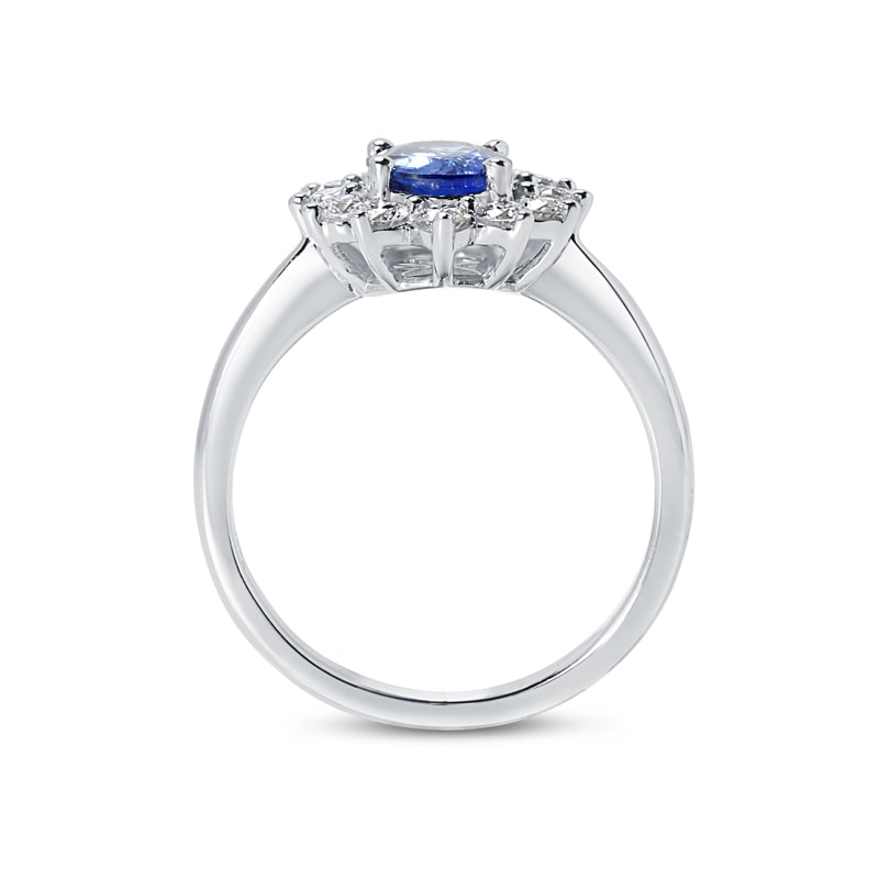 Kate Middleton Blue Sapphire Cluster Engagement Ring view 5