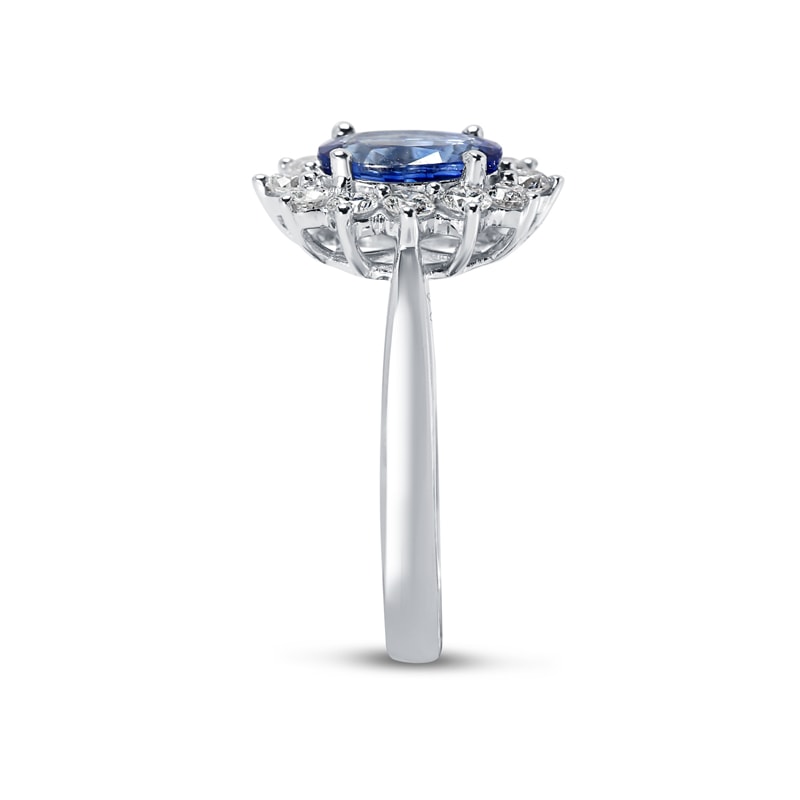 Kate Middleton Blue Sapphire Cluster Engagement Ring view 4