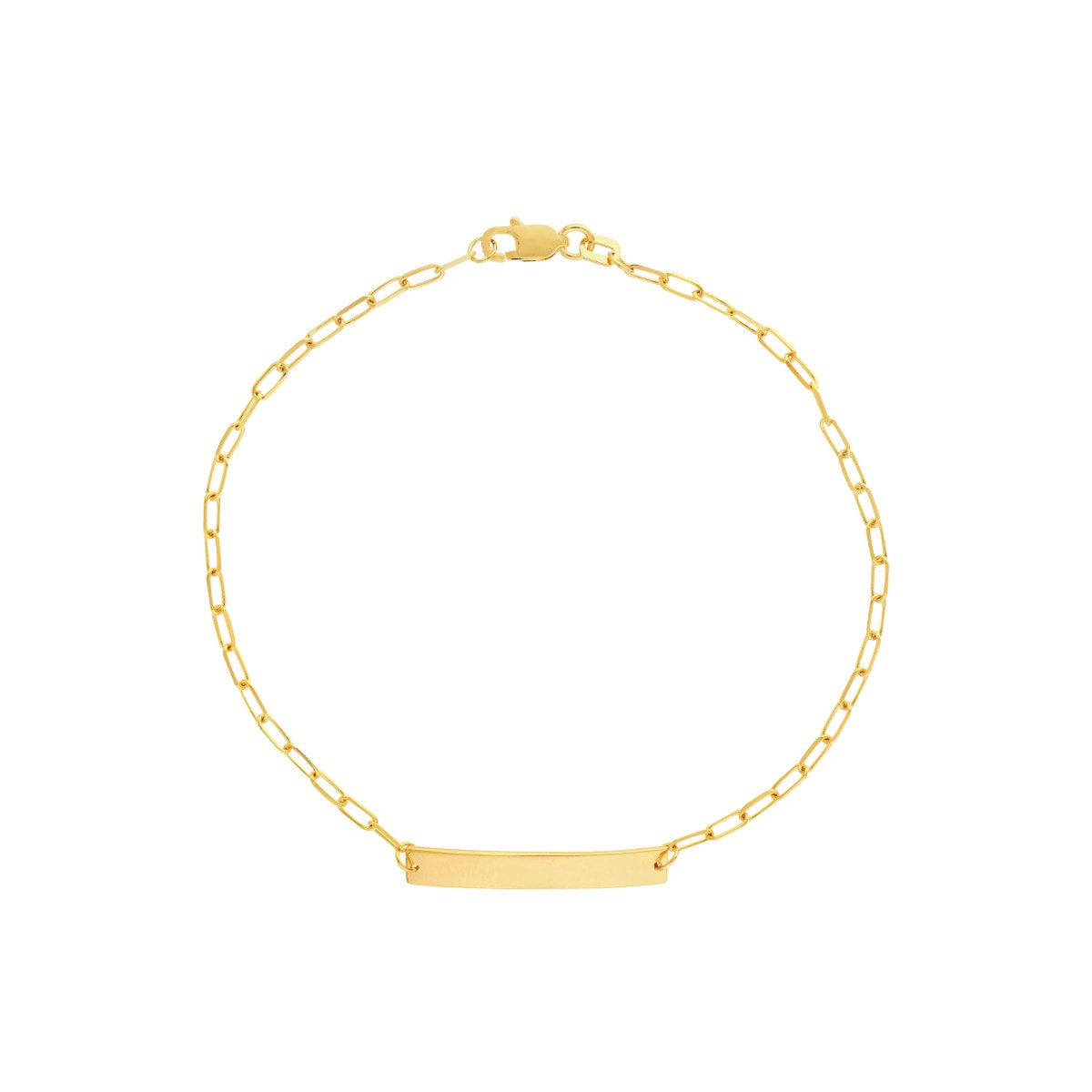 Engravable Bar Paperclip Chain Bracelet view 1