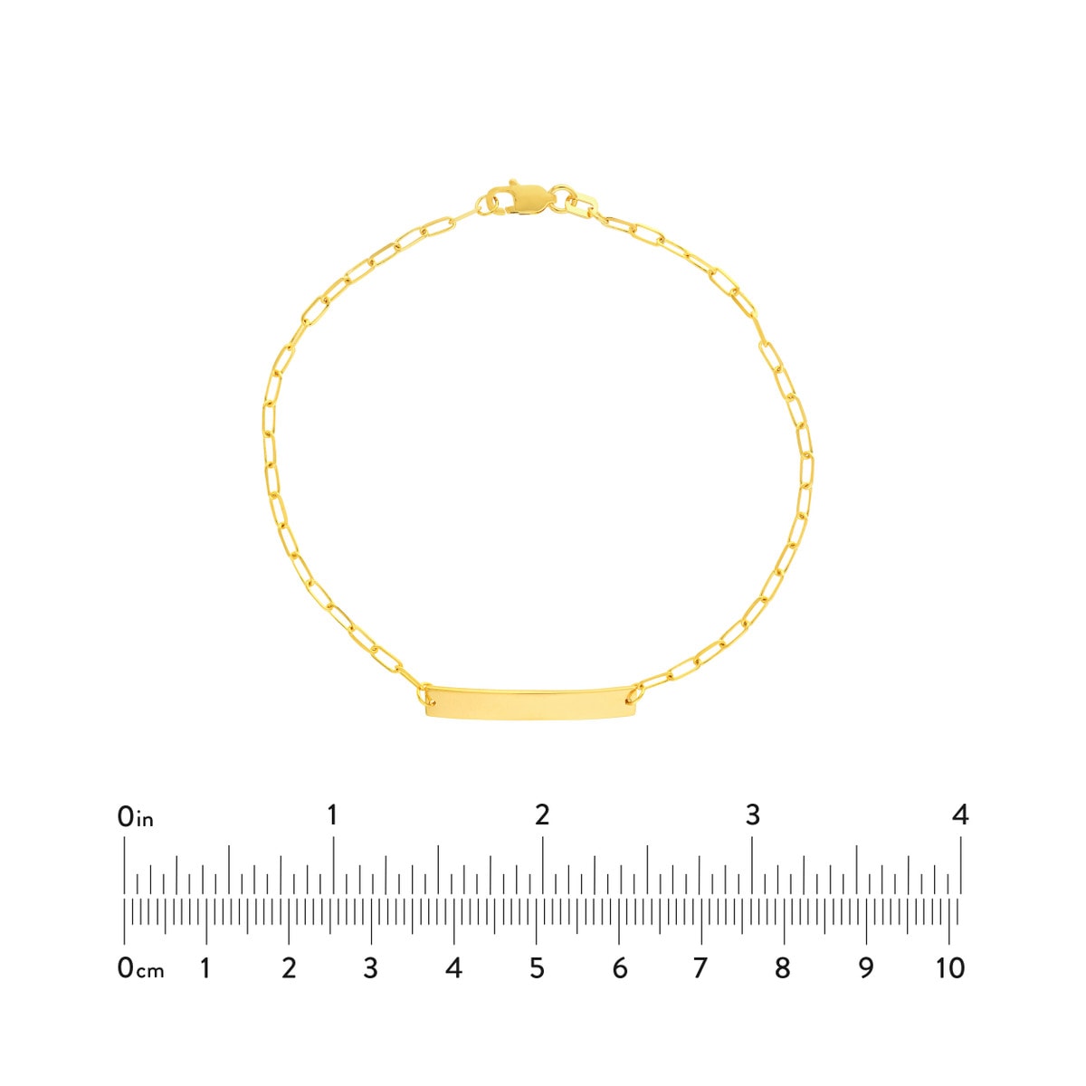 Engravable Bar Paperclip Chain Bracelet view 4