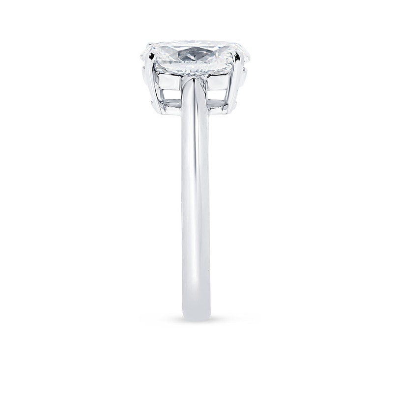 Knife Edge Oval Cut Lab Grown Solitaire Diamond Engagement Ring view 4