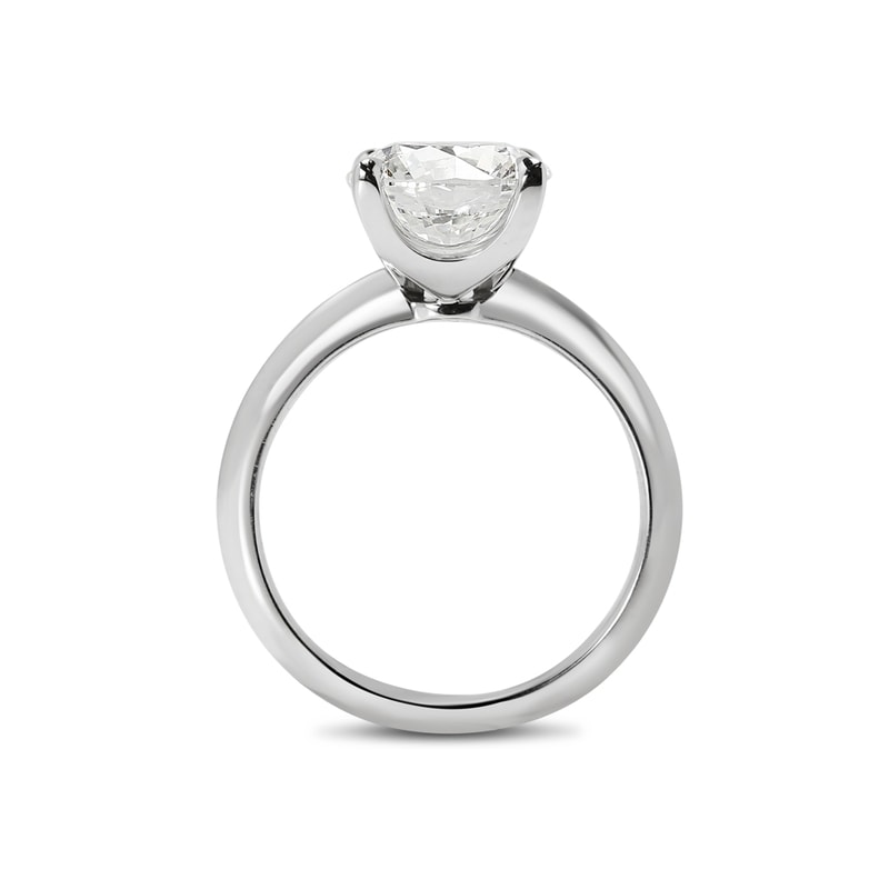 Knife Edge Solitaire Round Cut Diamond Engagement Ring view 5