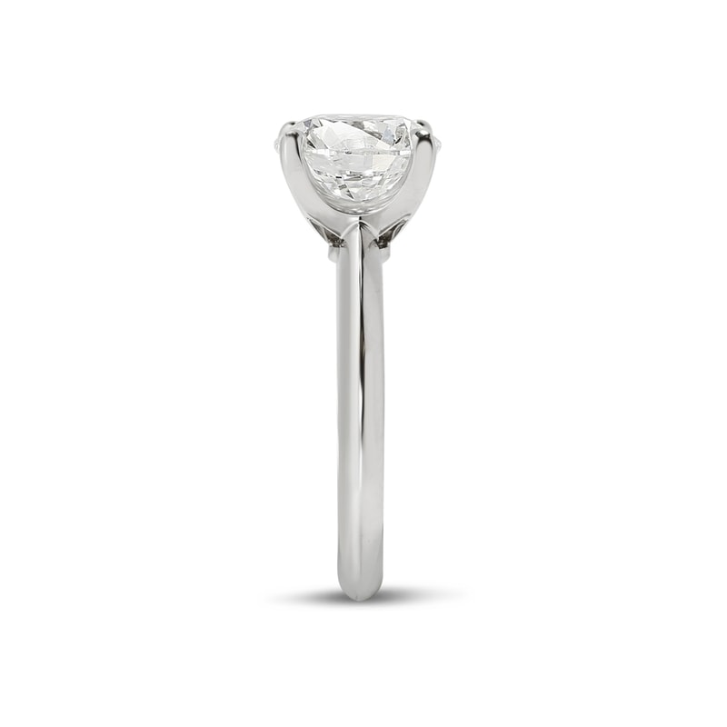 Knife Edge Solitaire Round Cut Diamond Engagement Ring view 3