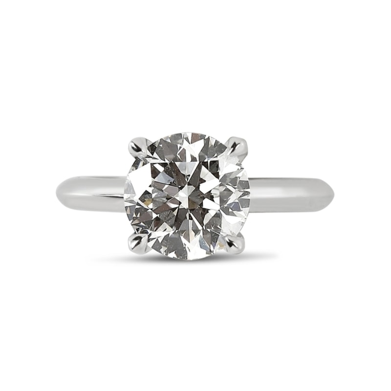 Knife Edge Solitaire Round Cut Diamond Engagement Ring view 1