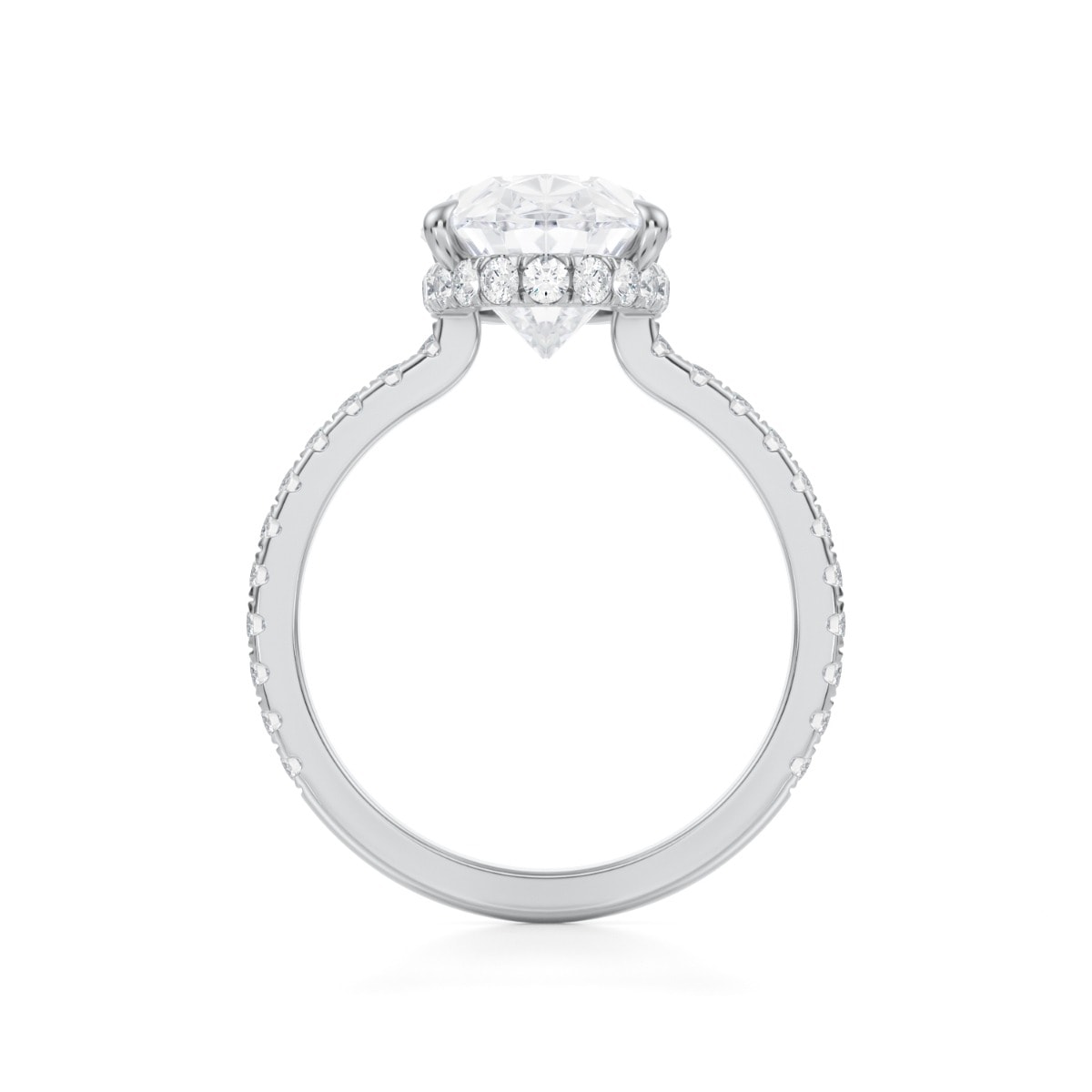 Kourtney Kardashian Oval Halo Diamond Engagement Ring view 3