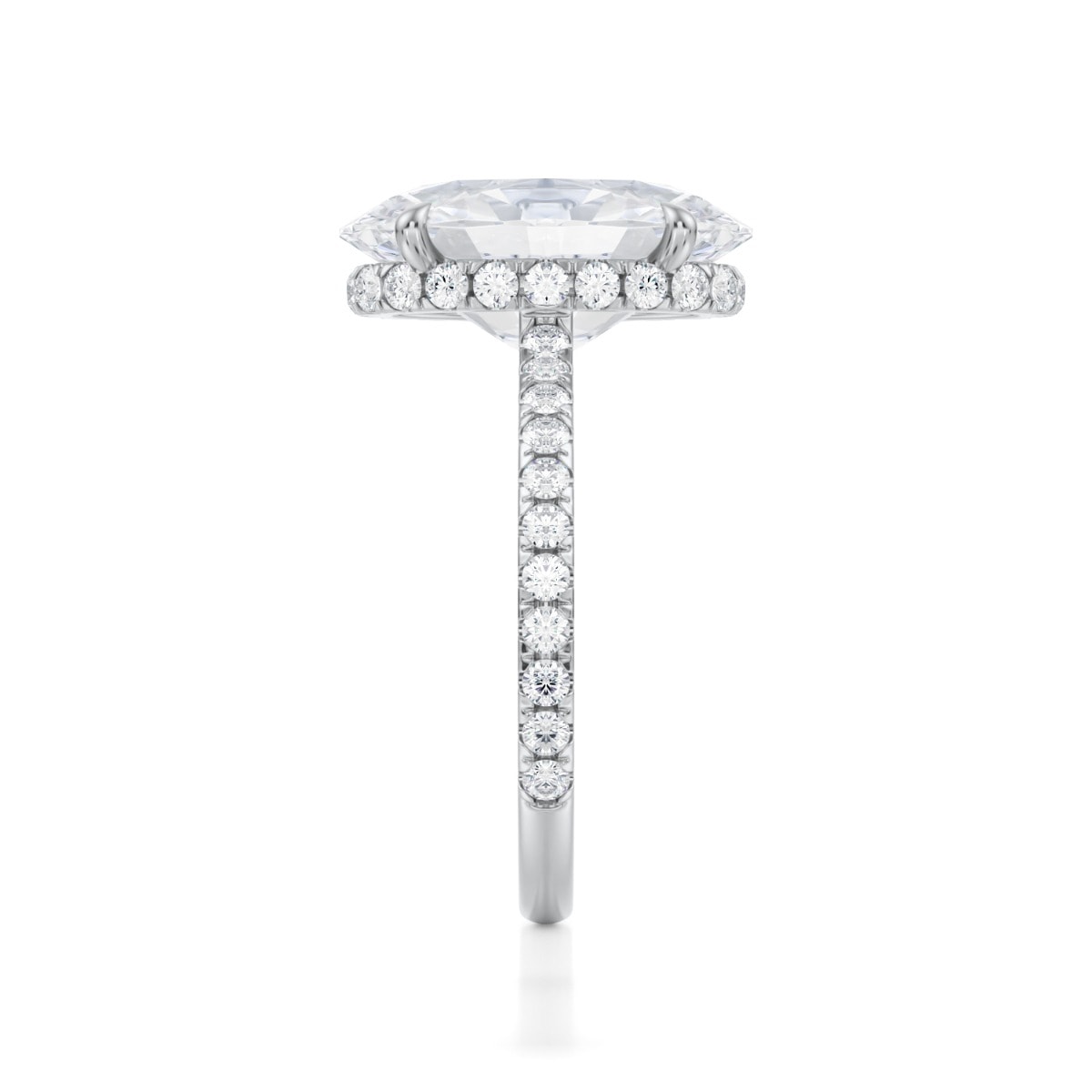 Kourtney Kardashian Oval Halo Diamond Engagement Ring view 4