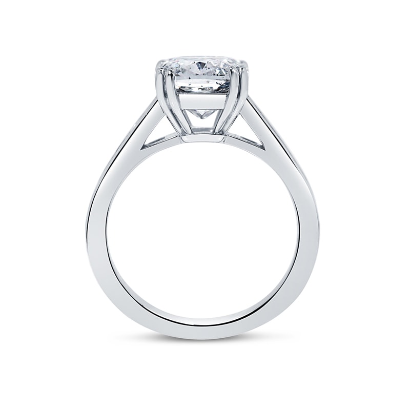 Large Cushion Cut Channel Set Princess Band Diamond Engagement Ring view 5