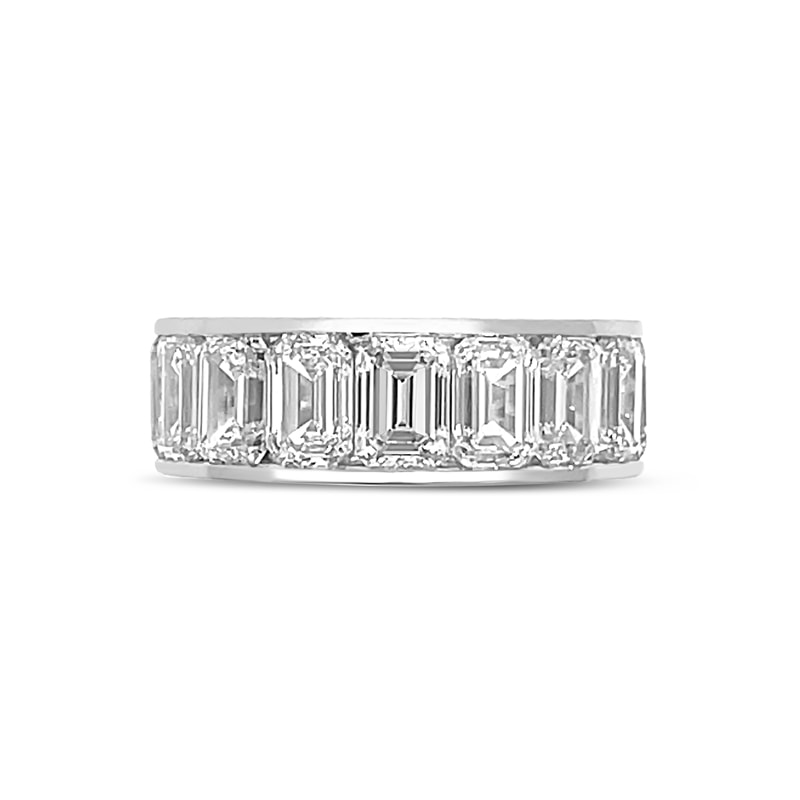 Large Emerald Cut Half Eternity Band view 1
