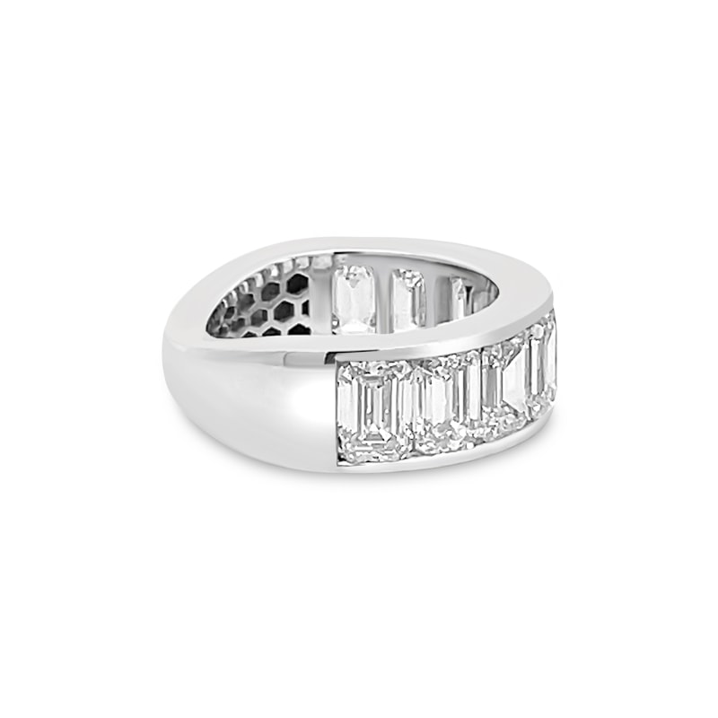 Large Emerald Cut Half Eternity Band view 6