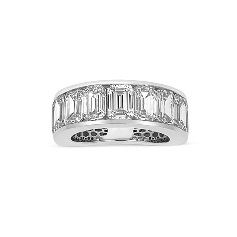 Large Emerald Cut Half Eternity Band view 3