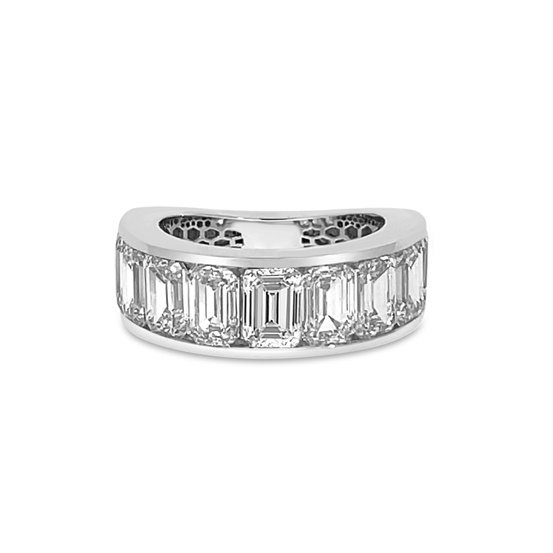 Large Emerald Cut Half Eternity Band view 5