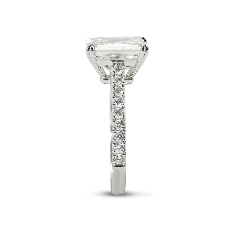 Large Radiant Shape Lab Grown Diamond Engagement Ring view 3