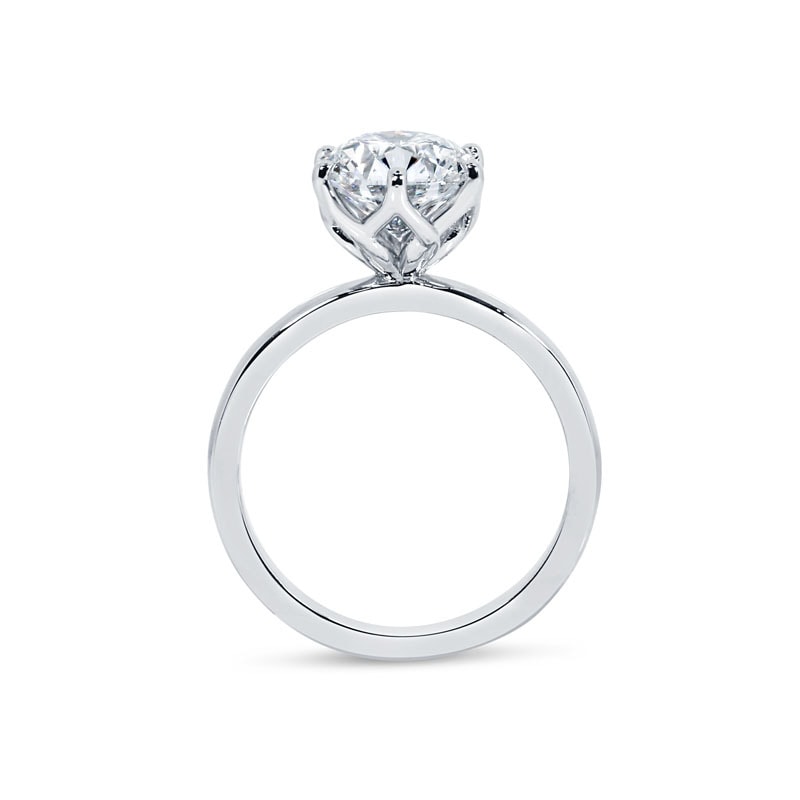 Large Round Diamond Six Claw Solitaire Lab Grown Engagement Ring view 5