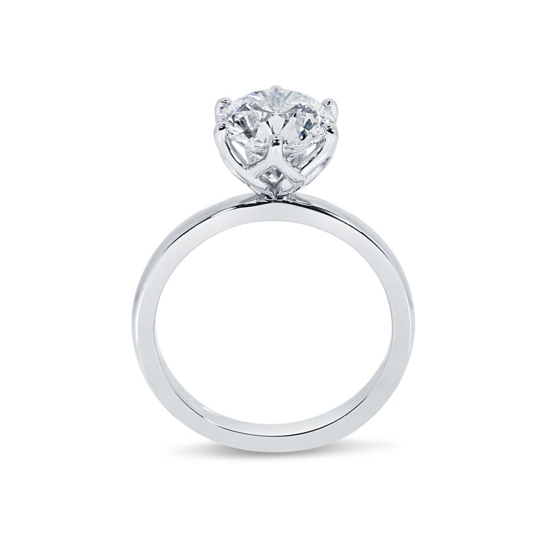 Large Round Diamond Six Claw Solitaire Lab Grown Engagement Ring view 3