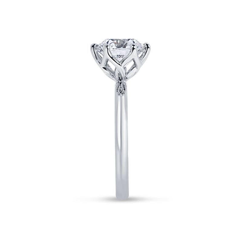 Large Round Diamond Six Claw Solitaire Lab Grown Engagement Ring view 4