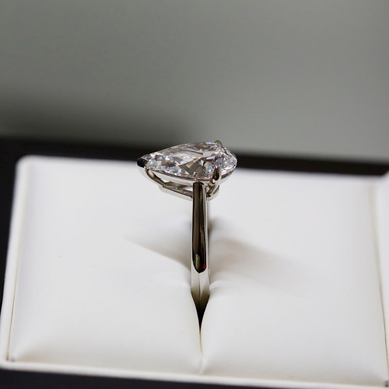 Large Pear Shape Diamond Solitaire Engagement Ring view 7